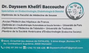 diabétologie et endocrinologue Monastir - Dr Khelifi Dayssem