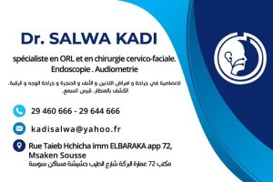 Endoscopie et chirurgie ORL à Msaken - Dr Salwa Kadi