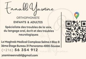 Yasmine Ennabli - Oerthophonie et troubles de langage à Sousse