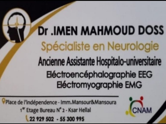 Neurologue à Ksar Hellal / Dr Imen Mahmoud Doss